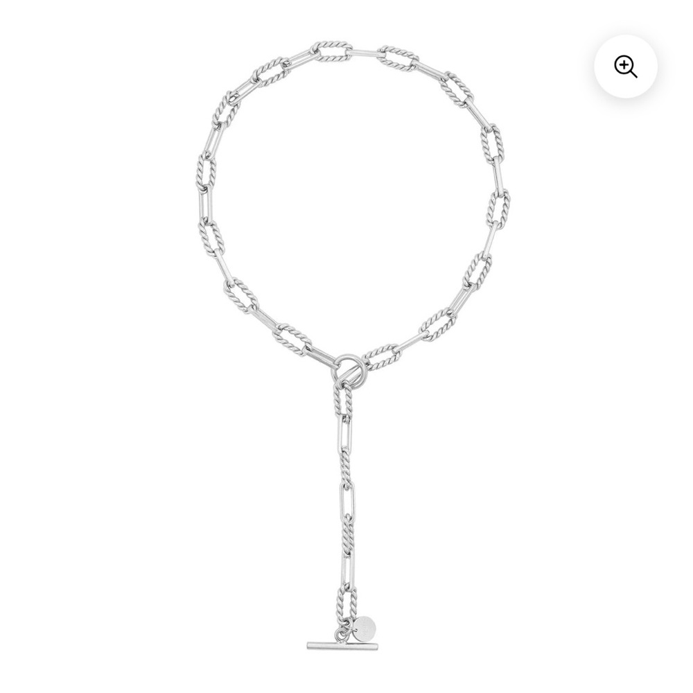 EKLEXIC Convertible Enzo Toggle lariat chain necklace in rhodium silver NWT! 24”